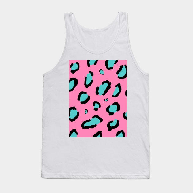 Hand Drawn Pink Leopard Print Pop Art Pattern Tank Top by PeakedNThe90s